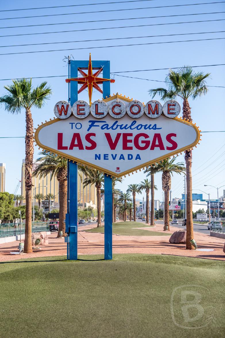 Las Vegas | Leuchtschild am Anfang des Strip