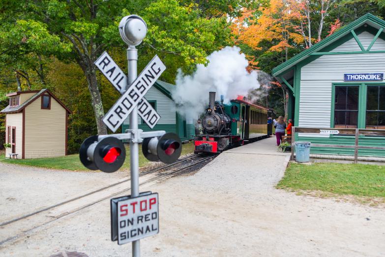 Boothbay | Dampflokomotive in dem Railway Village Museum