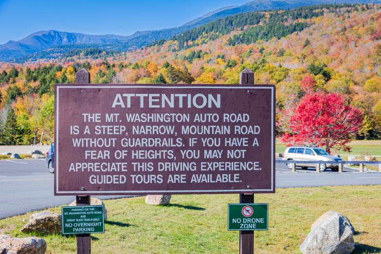 Mt. Washington Auto Road | Hinweisschild